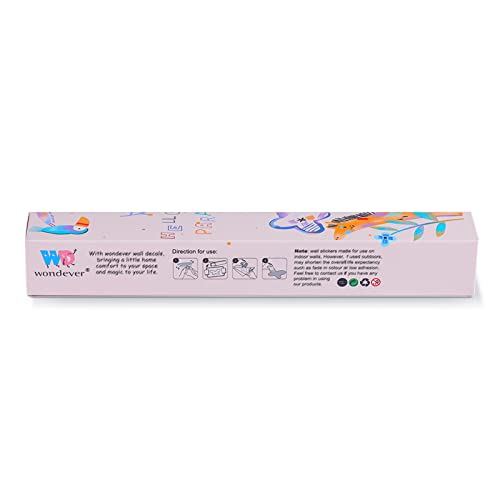 wondever Cherry Blossom Flowers Wall Stickers Pink Magnolia Floral Tree Branch Birds Peel and Stick Wall Art Decals for Living Room Bedroom TV Wall