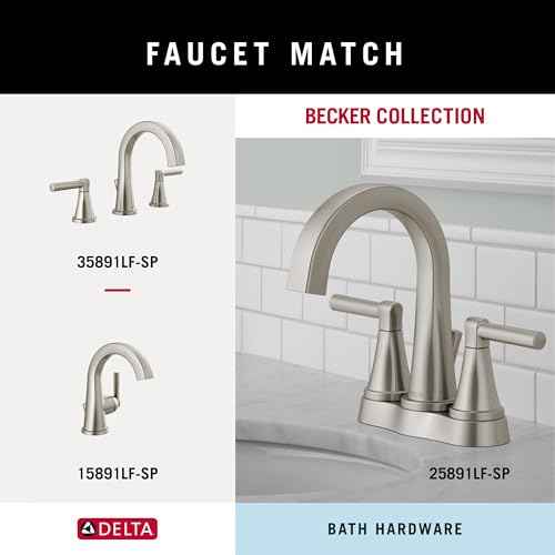 Delta Faucet Becker 3-Piece Bathroom Set, SpotShield Brushed Nickel, 18"/24" Towel Rack, Toilet Paper Holder, Ring BCK63-DN