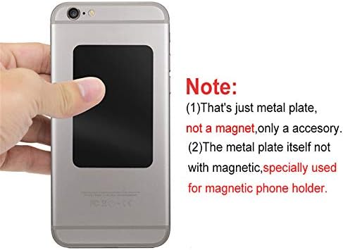Mount Metal Plate(12Pack) for Magnetic Car Mount Phone Holder with Full Adhesive for Phone Magnet, 12X Rectangular (Black)