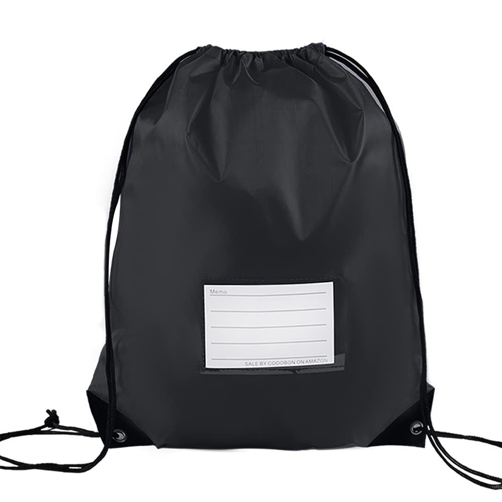 CODOBON 50 Pack Drawstring Bags,Bulk Draw String Backpack, DIY Gym Sports Cinch Bag Sackpack for Women Men, Black