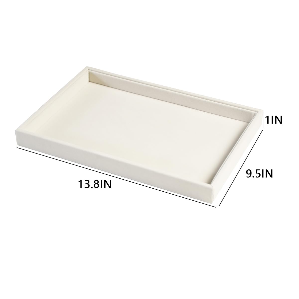 Coward 2Pcs/Set Stackable Jewerlry Organizer Tray Beige Velvet Blank Tray Holder for Beads Bracelets Necklaces Earrings Store Selling or Home Show