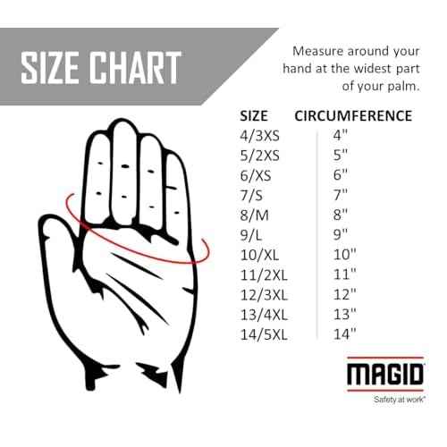 MAGID DuraMaster TB725E Gunn-Cut Leather Palm Glove with Safety Cuff, 12 Pairs