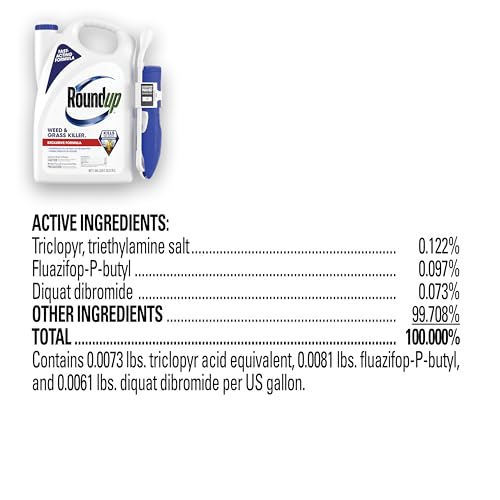 Roundup Weed & Grass Killer₄ with Comfort Wand, Use in and Around Flower Beds, Trees, and Driveways, 1 gal.
