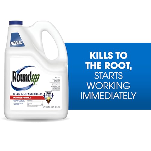 Roundup Weed & Grass Killer₄ Refill, Use in and Around Flower Beds, Trees, Driveways, Walkways & More, 1.25 gal.