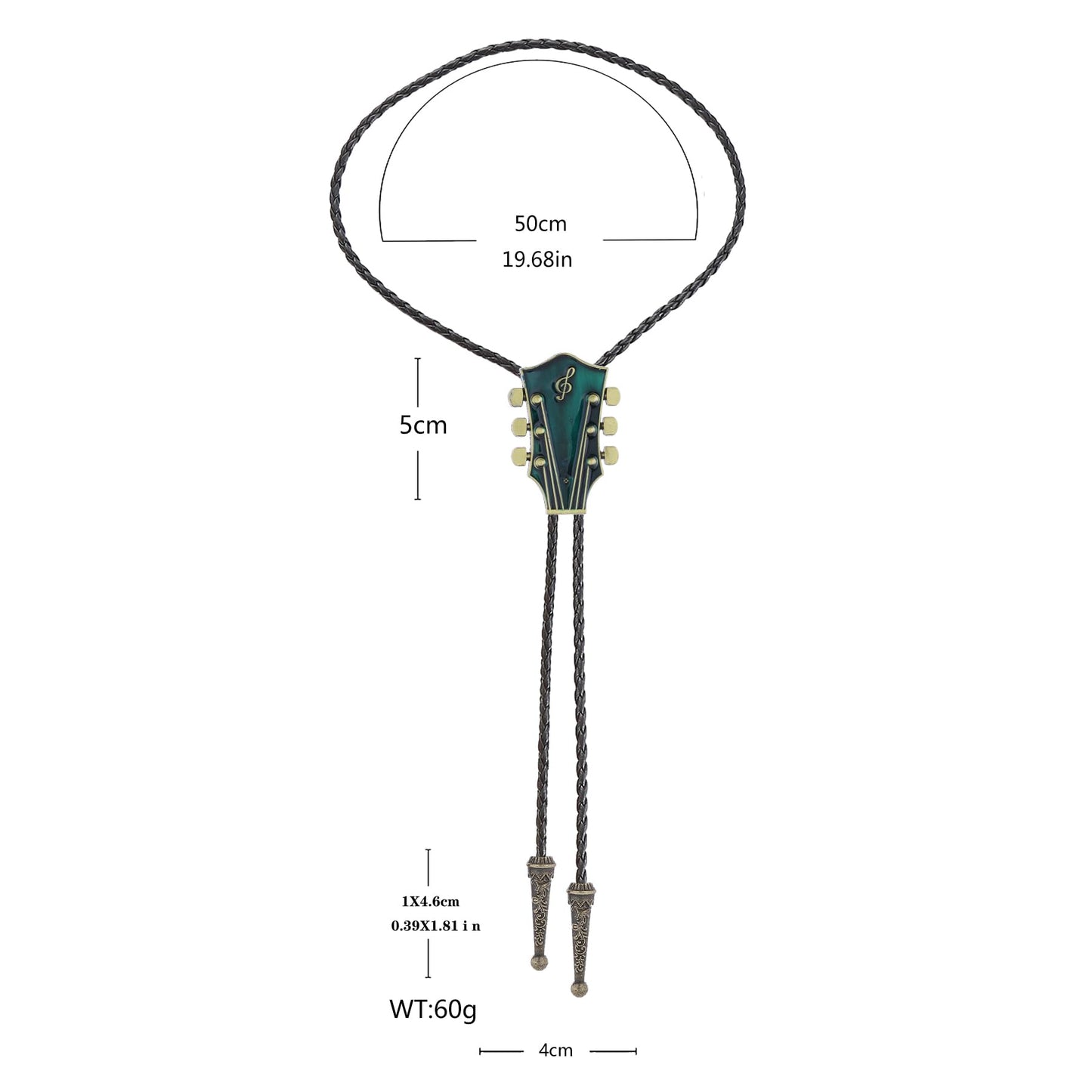 GelConnie Mens Bolo Tie Vintage Western Cowboy Guitar Bolo Tie Necklace PU Leather Necktie Party Wedding Costume Accessory