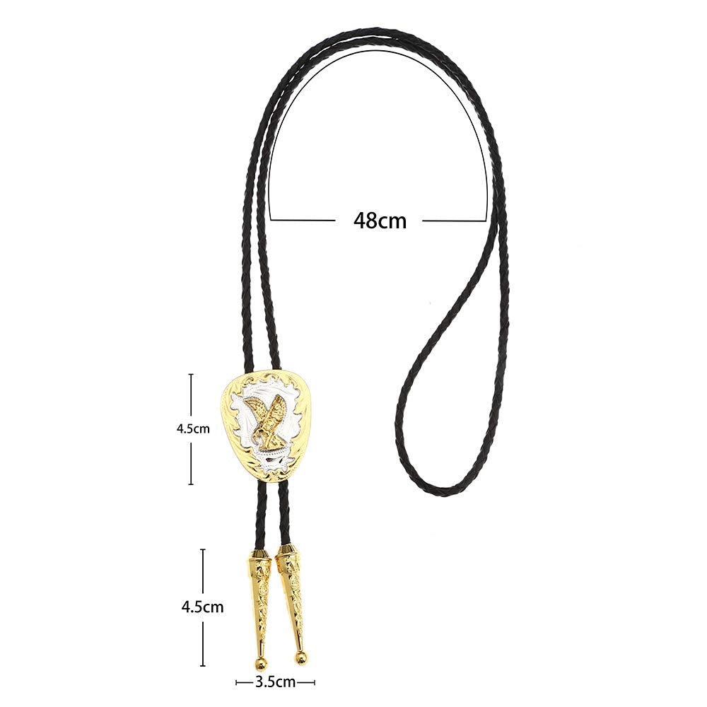 HUABOLA CALYN Bolo Tie for Men American Western Cowboy Golden Flying Eagle Bolo tie