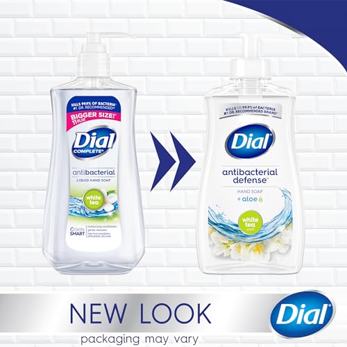 Dial Antibacterial Liquid Hand Soap, White Tea, 11 fl oz (Pack of 4)