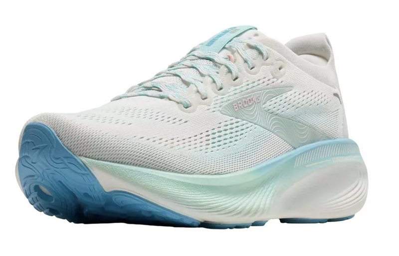 Brooks Women’s Adrenaline GTS 25 Supportive Running & Walking Shoe, White/Sea/Aqua, 8.5 Wide