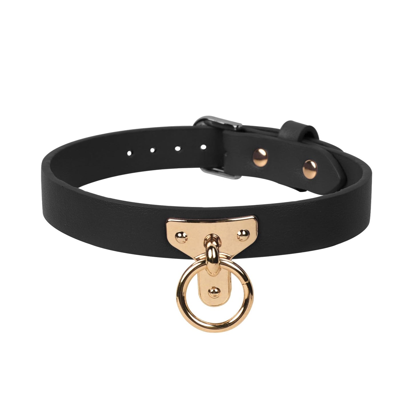 Clobeau Vintage Black Leather Choker Collar and Leash Set for Women, Bell Collar Choker with Chain Leash Set Soft Faux Leather Necklace for Halloween Gothic Cosplay (Black)