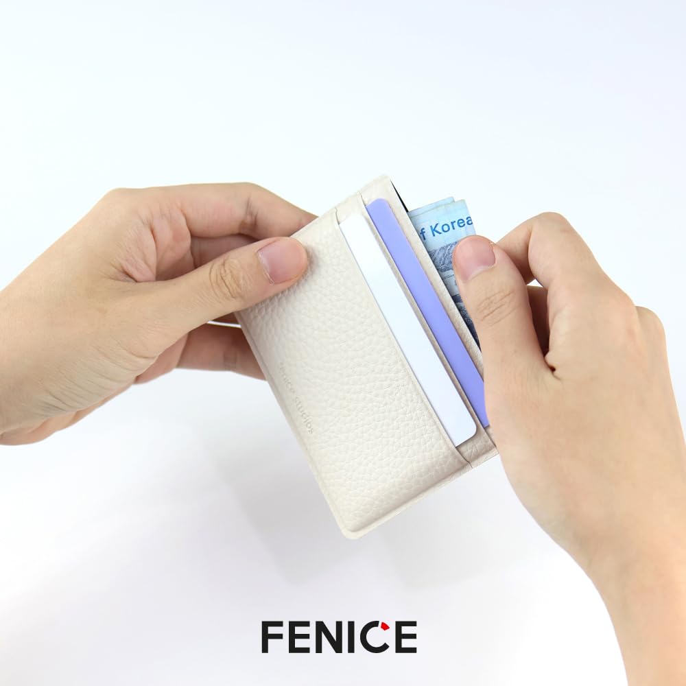 Fenice Card Holder Pocket Holder Simple Wallet Vegan PU Leather with Slim Minimalist Look for Men & Women (BLACK)