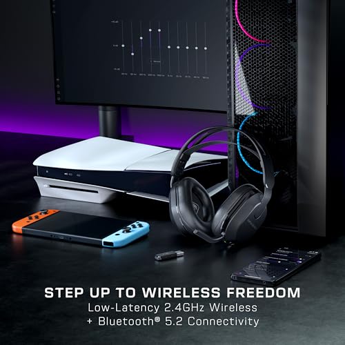 Turtle Beach Stealth 500 Wireless Amplified Gaming Headset for PC, PS5, PS4, & Mobile – 40-Hr Battery, Bluetooth, Memory Foam Cushions, Flip-to-Mute Mic, EQ Presets, Companion App – Black