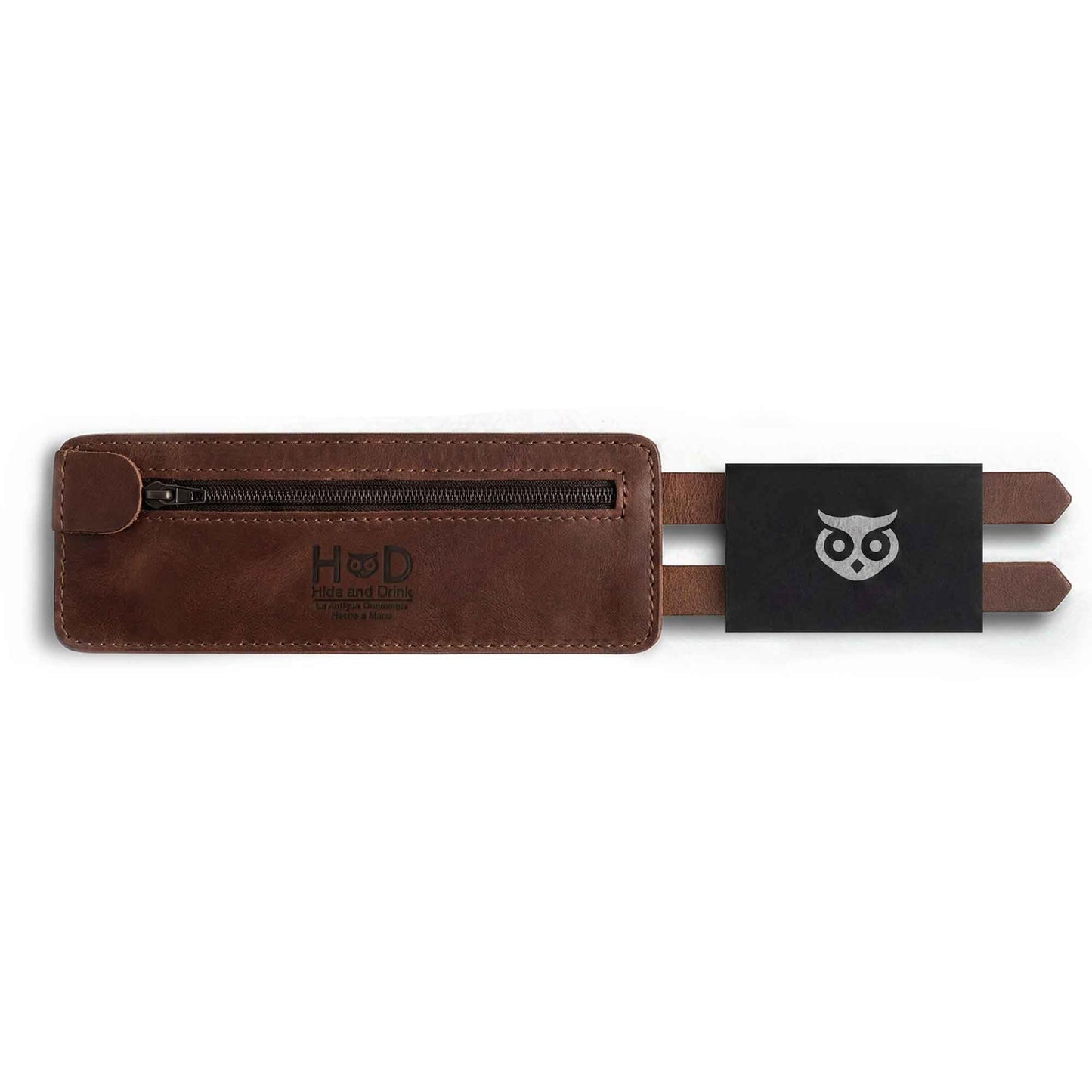 Hide & Drink, Stylish Wrist Wallet Cuff XL, Wristband with Secret Pouch, Cash Holder, Money Organizer, Full Grain Leather, Handmade, Bourbon Brown
