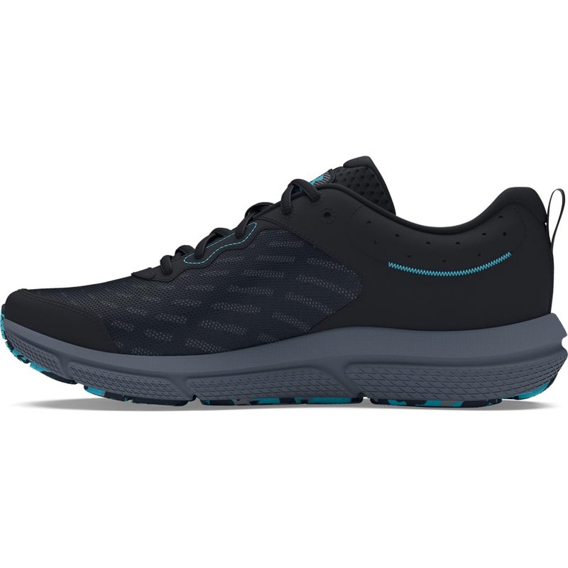 Under Armour Men's Charged Assert 10 Shoes, (003) Black/Black/Blue Surf, 11.5 X-Wide