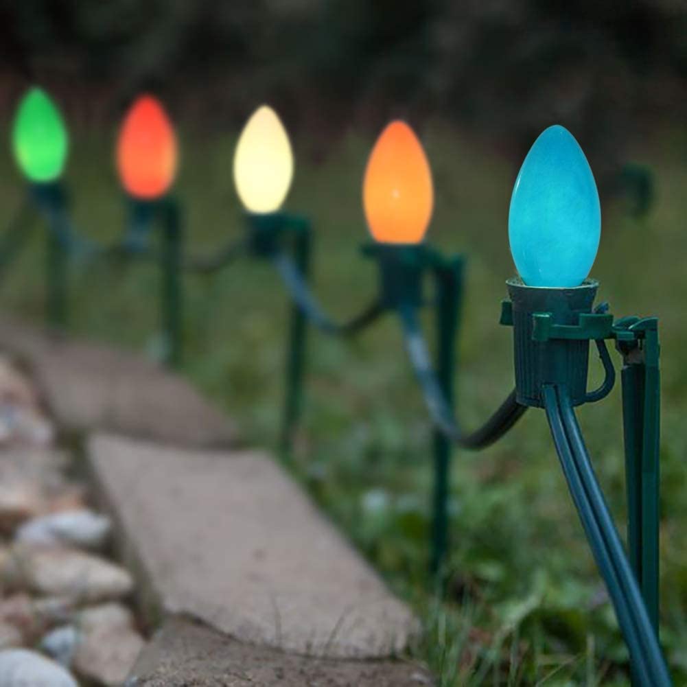25 Pack C7 LED Multicolor Christmas Replacement Light Bulbs, C7 Multicolor Lights Bulbs for Christmas Outdoor String Lights, E12 Candelabra Base Night Light Bulbs, 0.6 Watt Saving Enengy LED Bulbs