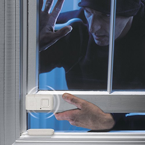 GE Personal Security Window and Door Alarm, 2 Pack, DIY Protection, Burglar Alert, Wireless Chime/Alarm, Easy Installation, Home Security, Ideal for Home, Garage, Apartment and More, White, 45115