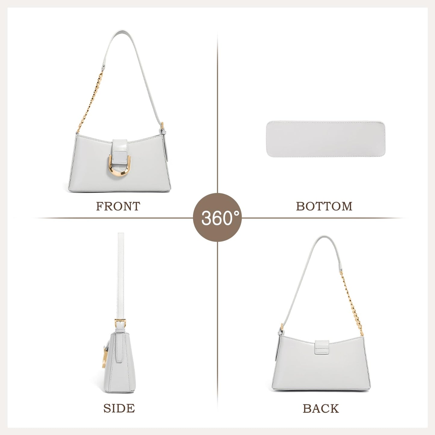 MFFOR Leather Purses for Women, Shoulder Handbags, Small Crossbody Bag