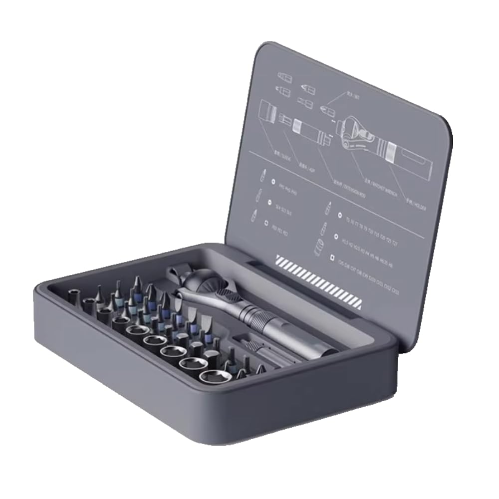 Saker Upgraded Magnetic Screwdriver Set: 40-in-1 Ratchet Screwdriver Tool Kit with 180° Ball-Joint Handle - Portable S2 Bits Precision Repair Tool Set for Computer Phone Watch Camera Bike
