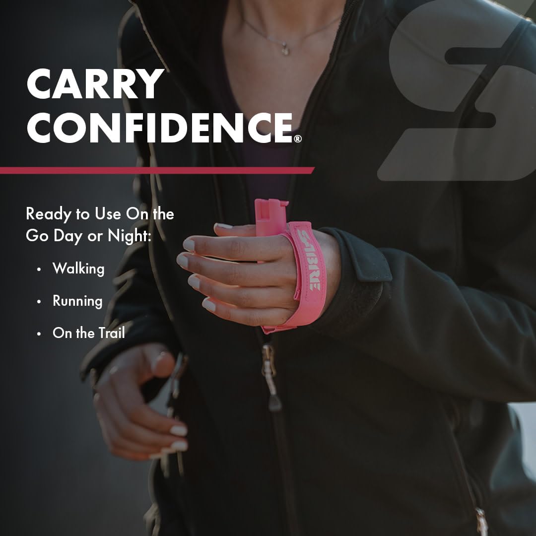 SABRE Runner Pepper Gel, Police Strength OC Spray, Adjustable 360° Reflective Hand Strap for Easy Carry & Access, 0.67 fl oz, 4X Longer Spray Time - Up to 13 Seconds, HPLC Tested, Reduced Blowback