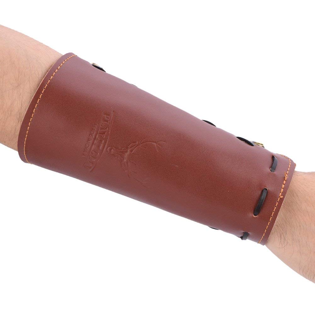 Dilwe Arm Guard, Archery Leather Arm Guard Strap Armband for Bow