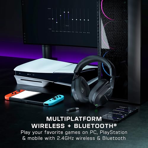 Turtle Beach Stealth 600 Wireless Multiplatform Amplified Gaming Headset for PC, PS5, PS4, & Mobile – Bluetooth, 80-Hr Battery, Noise-Cancelling Flip-to-Mute Mic, Waves 3D Audio –Black