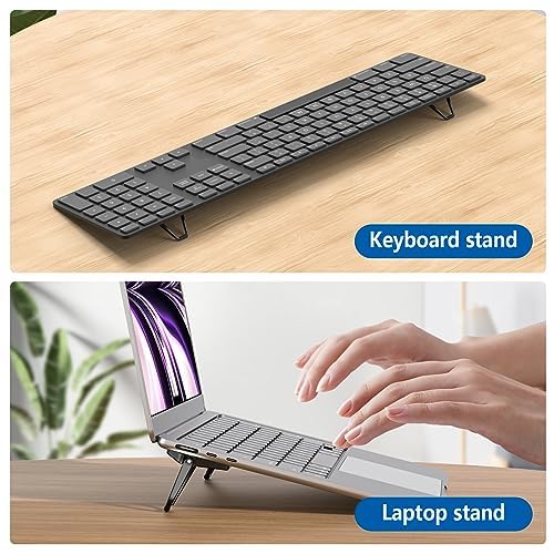 Portable Invisible Laptop Stand, Mini Aluminum Cooling Pad,Computer Keyboard Mount Kickstand,Ergonomic Lightweight Laptop Desk Stand (1pack(2pcs))