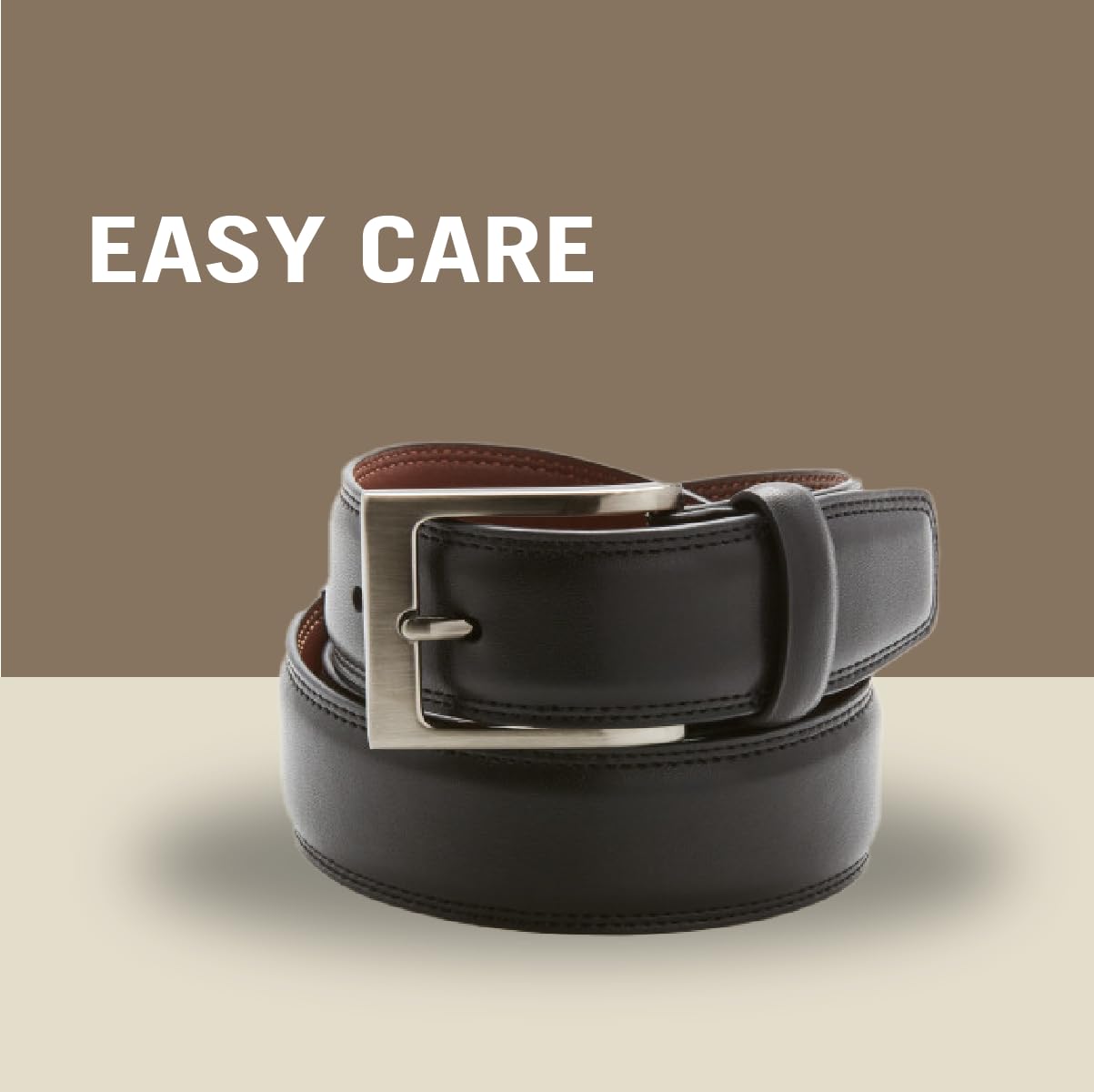 Perry Ellis Men’s Portfolio Timothy Leather Belt (Available in Big & Tall), Brown, 44