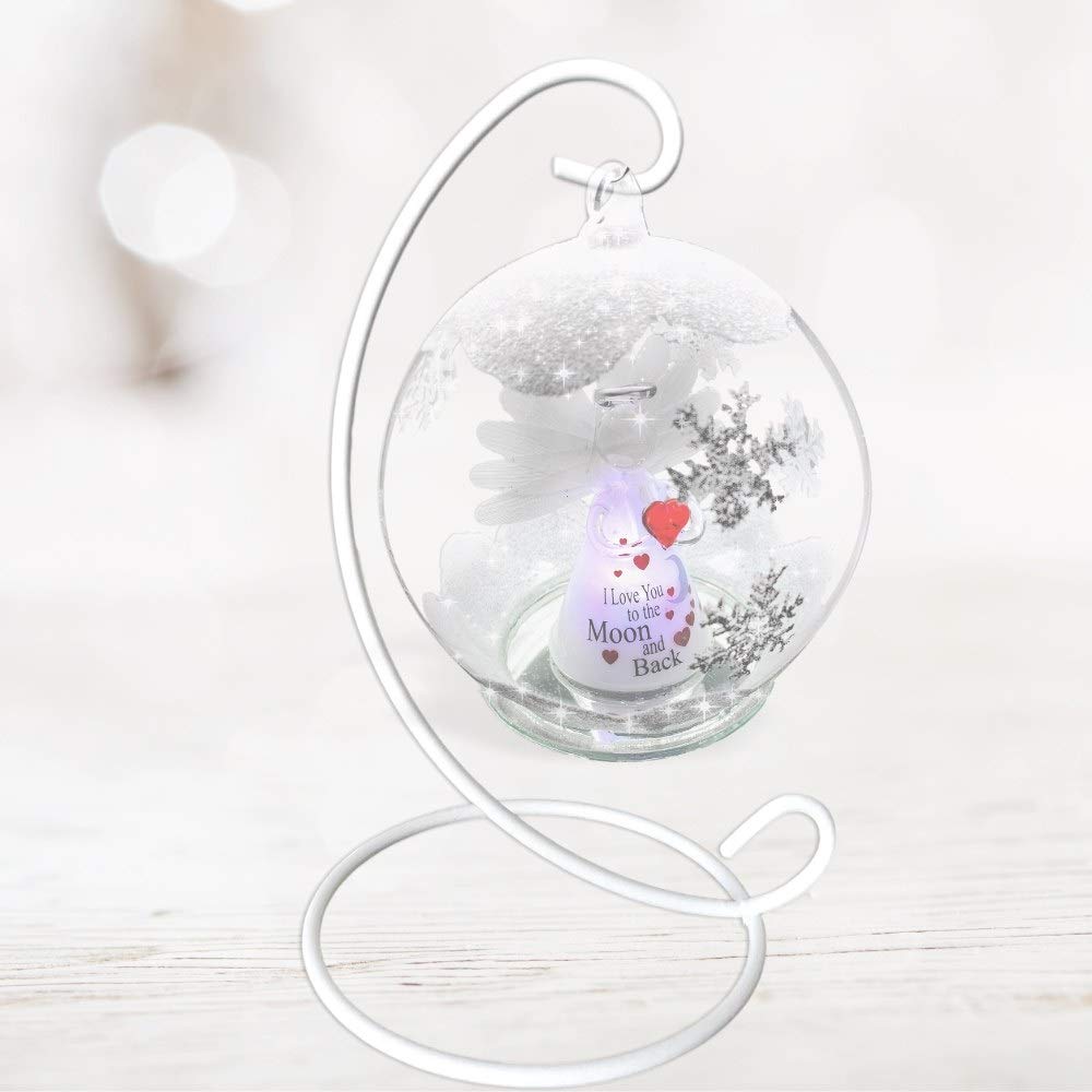 Christmas Ornament Display Stands Set of 3, White Metal 13 Inch Ornament Holders for Tabletop Christmas Decor, Hanging Terrarium, Mini Lantern, Glass Ball, Keepsake Ornament & Holiday Centerpiece Display