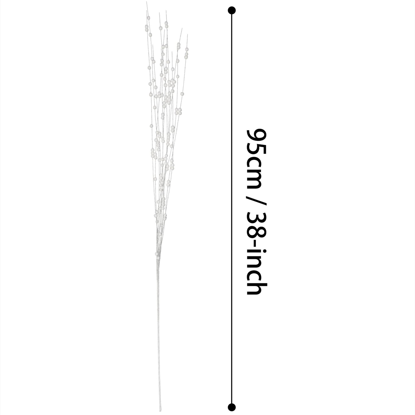 KI Store 8pcs White Weeping Glitter Berry Christmas Tree Picks Spray for Christmas Tree Decor Floral Displays