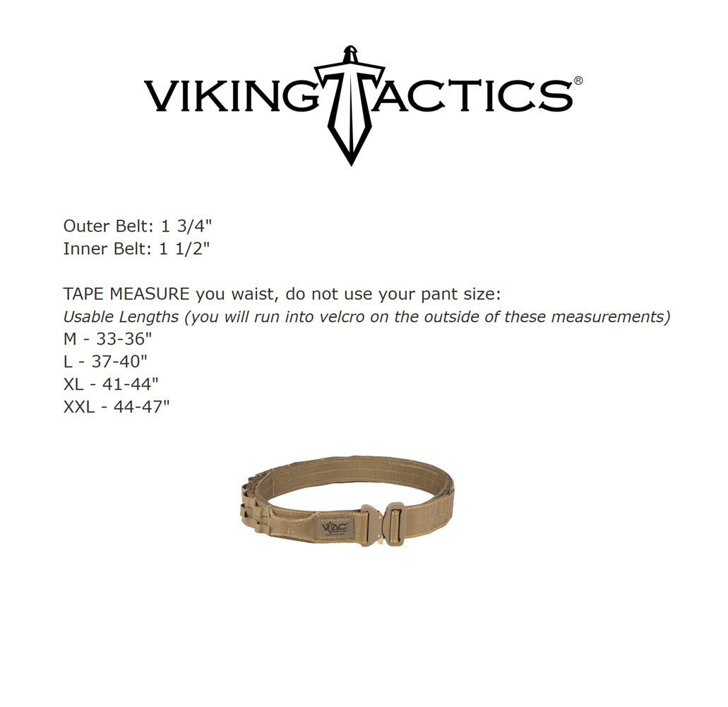 Viking Tactics® Raze Belt, VTAC®, Black, X-Large