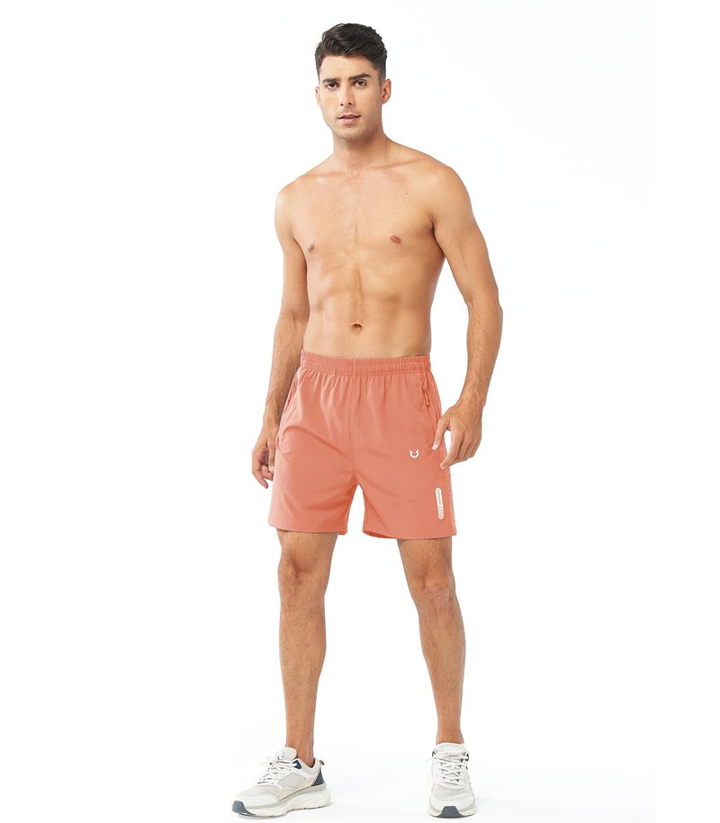 NORTHYARD Men's Athletic Running Shorts Gym Workout 7"/9"/5" Quick Dry Lightweight Sports Basketball Tennis 3 Zipper Pockets PINKORANGE-5inch 2XL