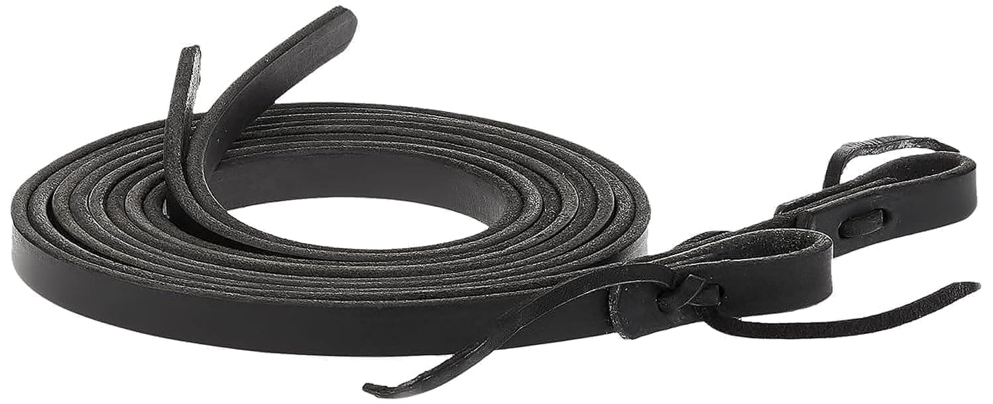 Weaver Leather Black Leather Split Rein, 5/8-Inch x 7-Feet, Black
