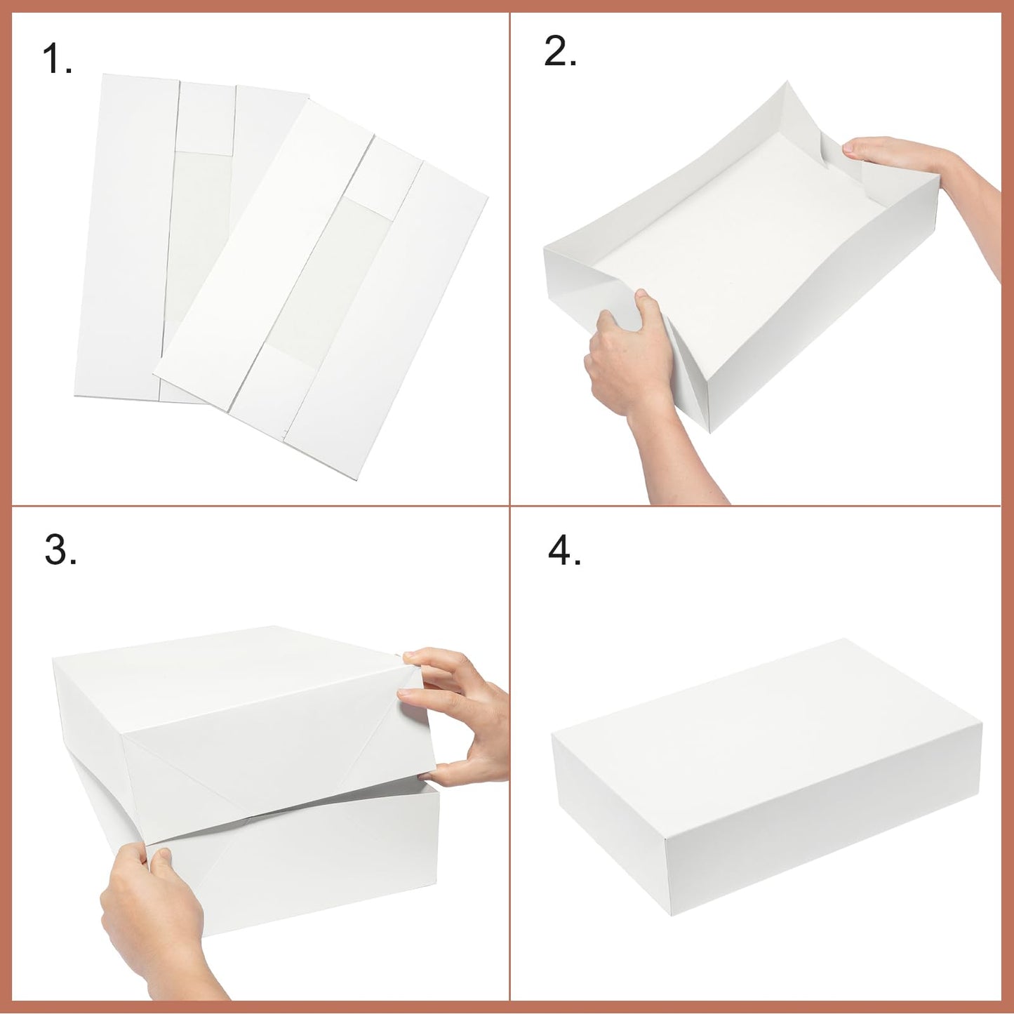 Mefleet 16 Pack Large Gift Boxes with Lids 17x11x4 Inches Extra Deep Shirt Clothes Robe Sweater Box for Christmas Presents, Holidays, Birthday Gift Wrapping White