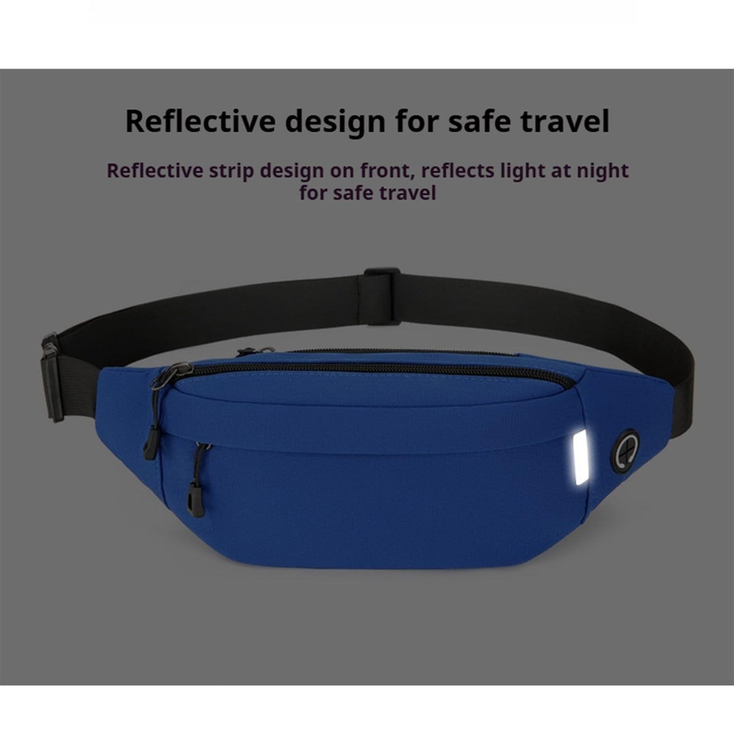 Fanny Pack for Men Women,Waterproof Waist Bag with Adjustable Strap, Lightweight Crossbody Belt Bag for Travel Hiking Running (Black)