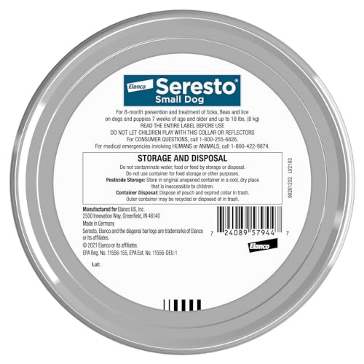 Seresto Small Dog Vet-Recommended Flea & Tick Treatment & Prevention Collar for Dogs Under 18 lbs. | 8 Months Protection