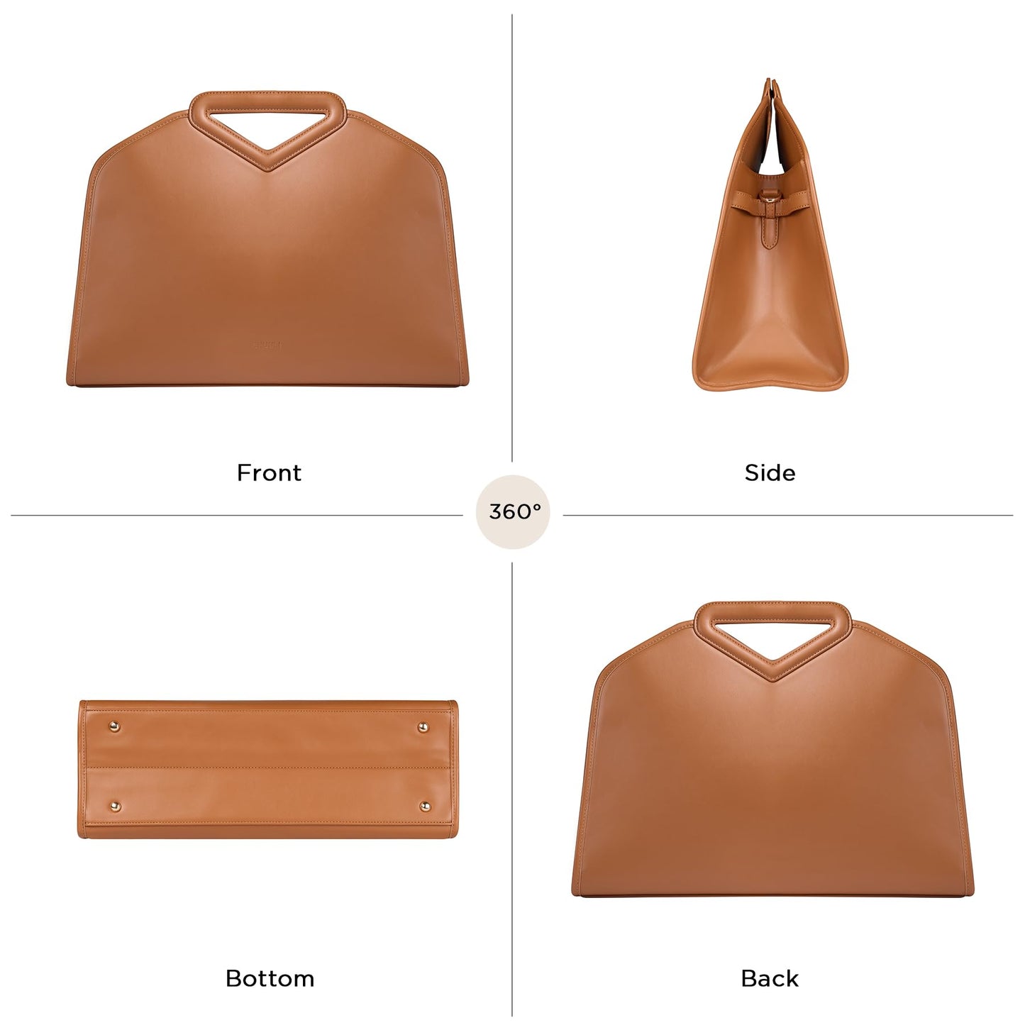 CHUNLI 16 Inch Laptop Bag for Women, Waterproof Tote Computer Bag for Work Business, PU Leather Briefcase Purses Handbag