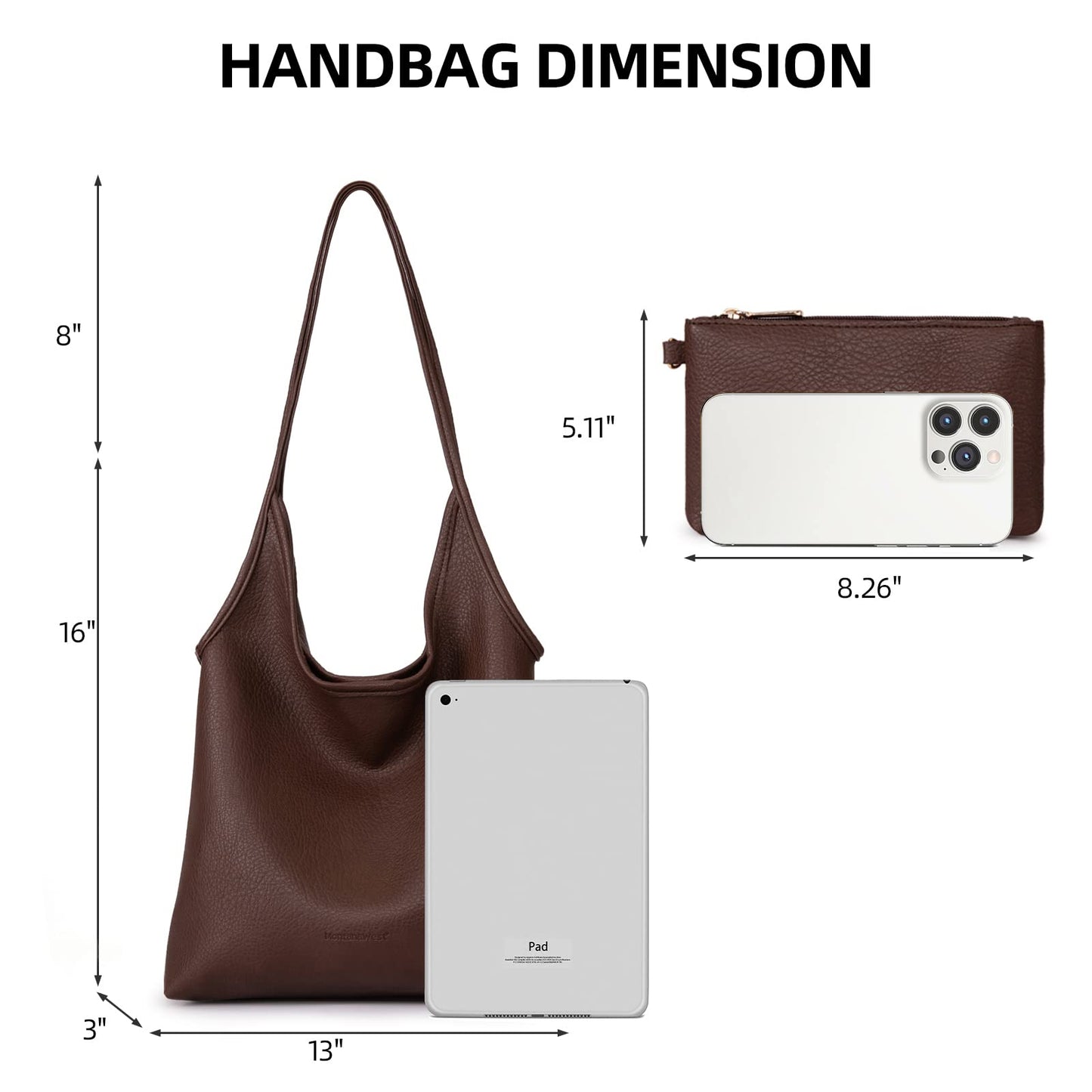 Montana West Hobo Bags for Women Designer Top Handle Purses Soft Ladies PU Leather Shoulder Handbag Set MWC2-111CF