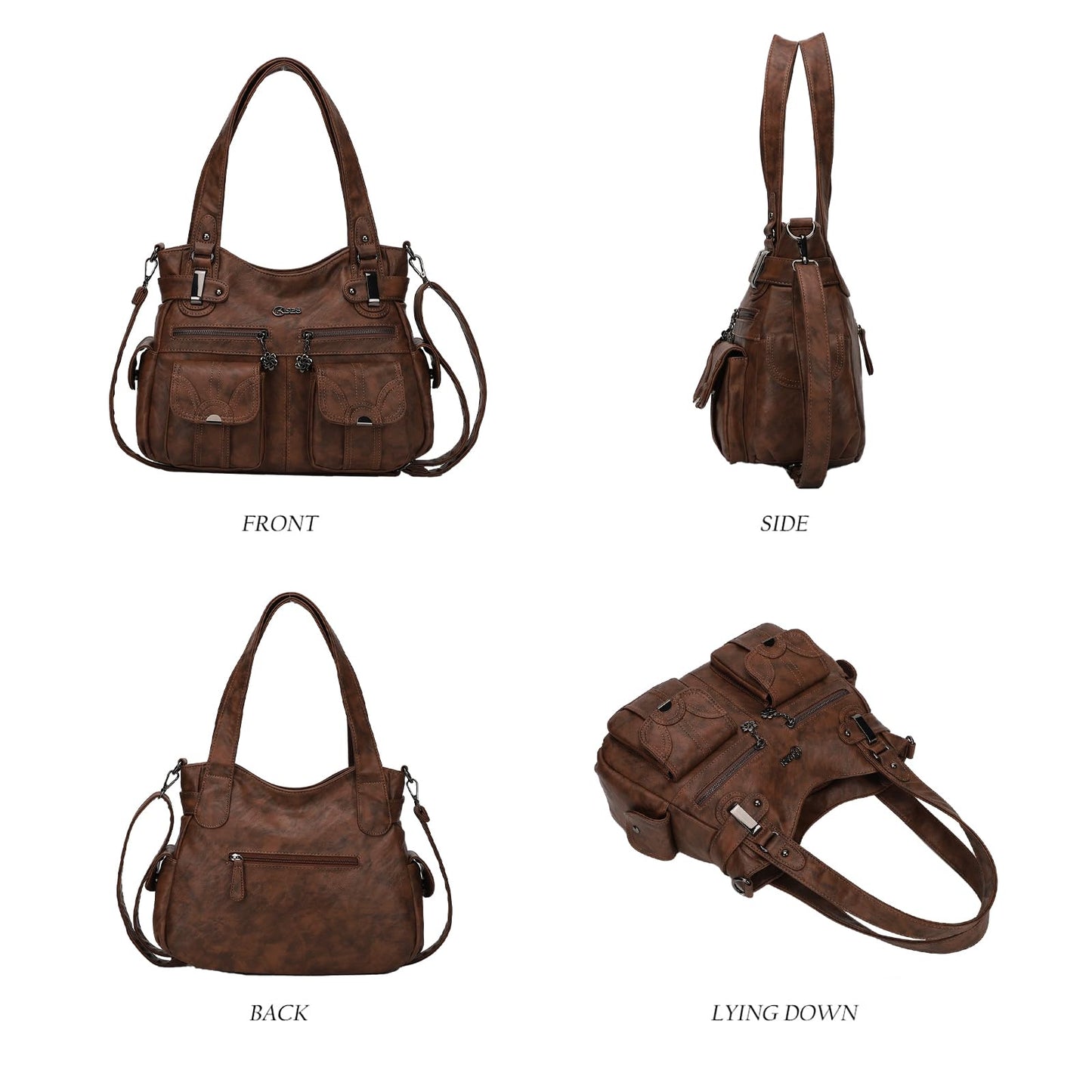 Purses and Handbags for Women Large Hobo Shoulder Bags Soft PU Leather Multi-Pocket Tote Bag
