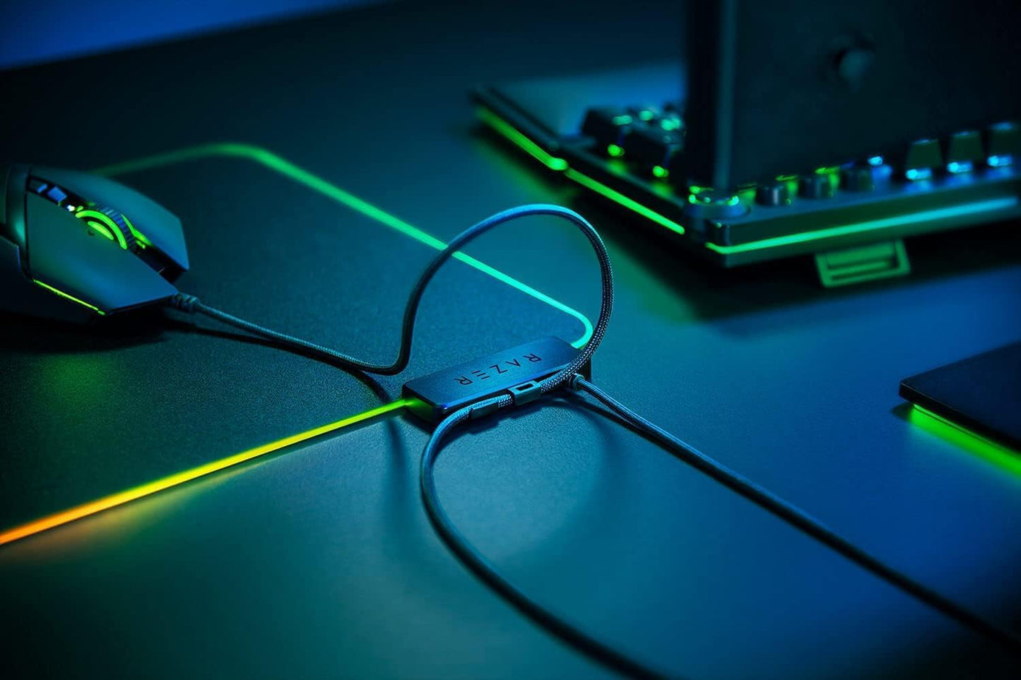 Razer Firefly V2 - Gaming Mouse Pad (Gaming Mouse Mat, Micro-Textured Surface, Cable Holder, RGB Chroma Lighting) Black