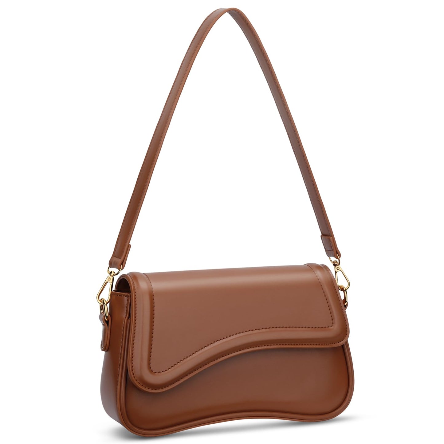 KKXIU Shoulder Bag for Women Small Clutch Purses Cute Hobo Handbag Trendy Underarm Bag-Dark Brown