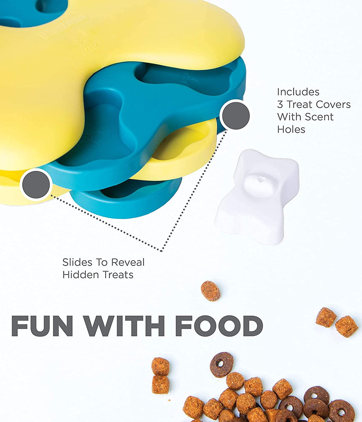 Outward Hound by Nina Ottosson Dog Tornado Treat Puzzle Dog Toy, Level 2 Intermediate, Blue