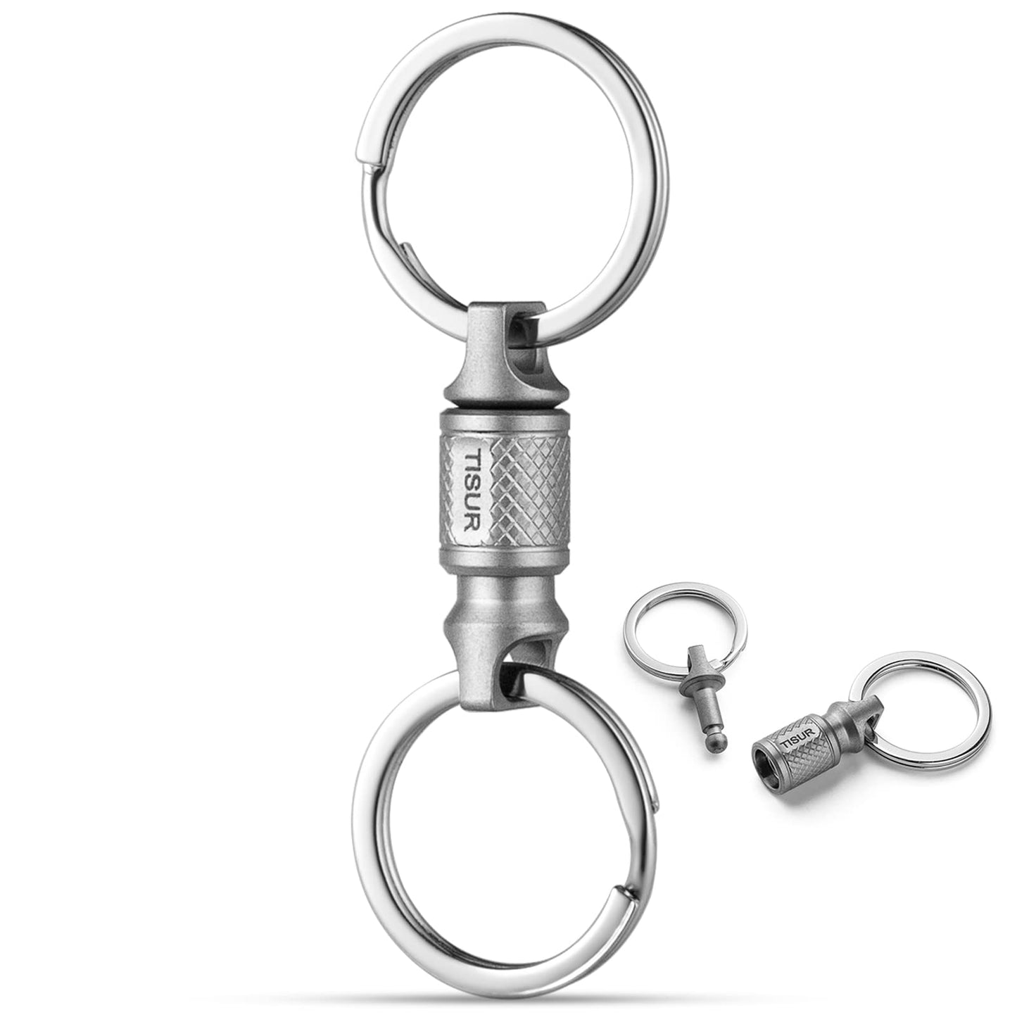 TISUR Titanium Quick Release Keychain, Retractable Key Chain Detachable Keychain Clip,Pull Apart Key Rings Holder for Men Women