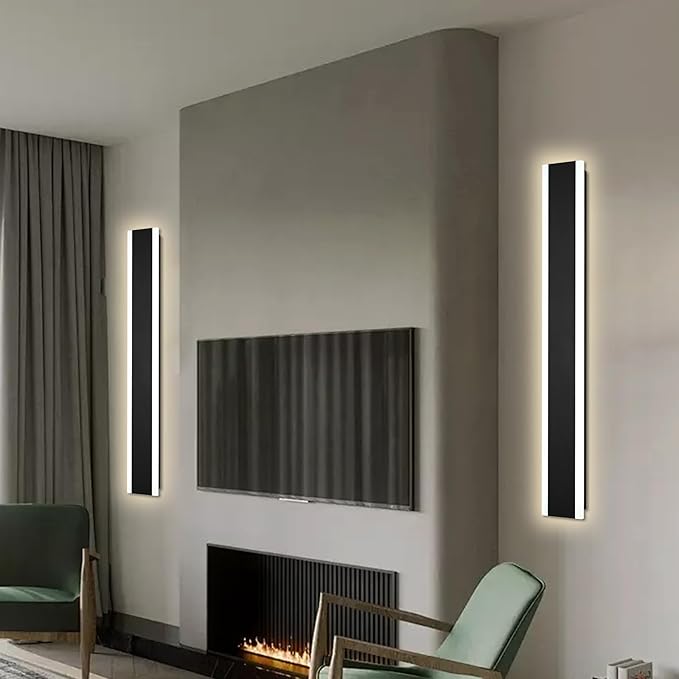 2PCS 40in LED Long Wall Light, Outdoor Wall Light Fixtures,Dimmable Wall Sconce Long LED Linear, Exterior Front Porch Light 3000-6000k,Outdoor Light Fixtures Wall Mount for Courtyard Exterior