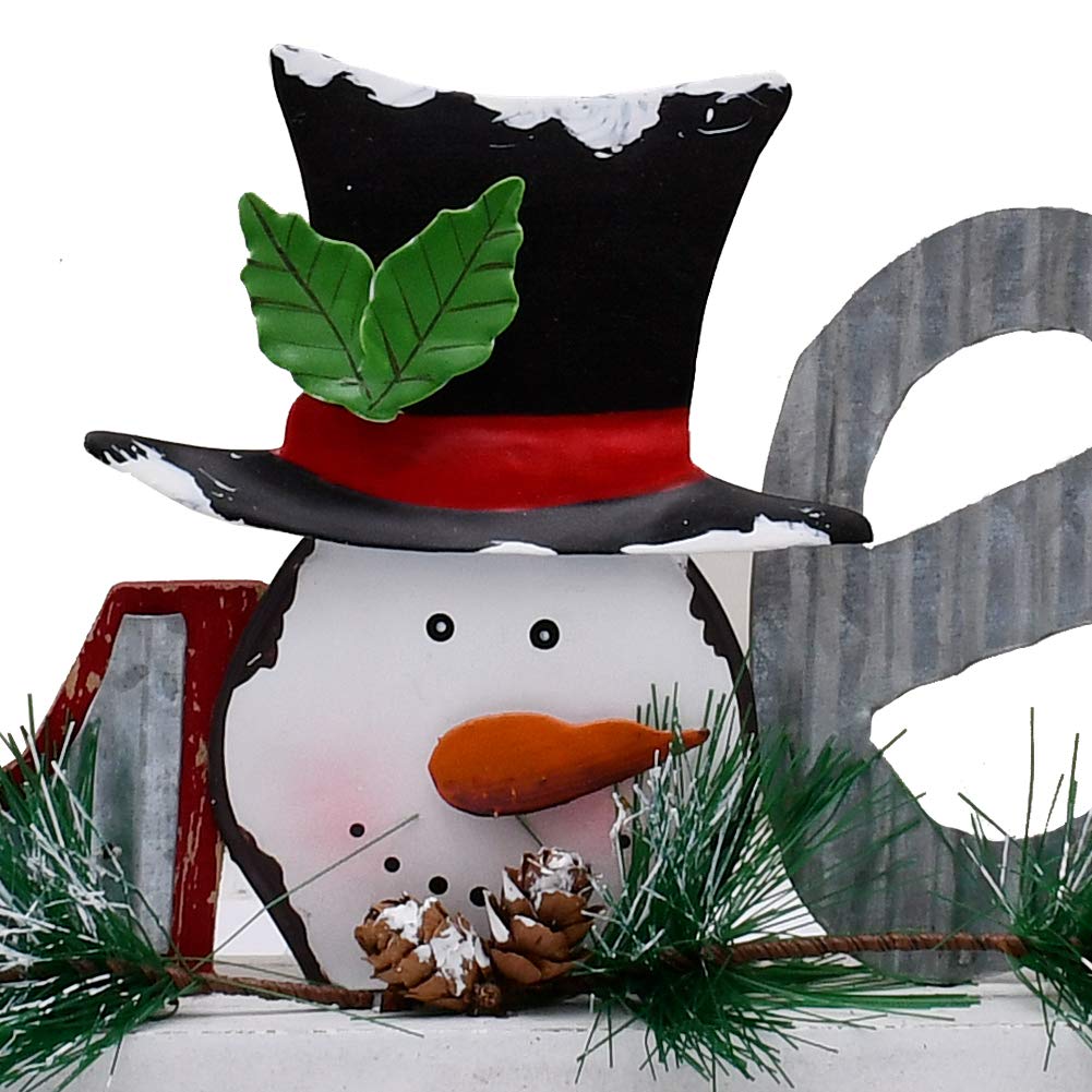 Morning View Wooden Believe Sign - Rustic Christmas Decor, Wood Letters Seasonal Word Cutout Block, Table Decorations, Snowman Table Sign, Holiday Xmas Home Decor
