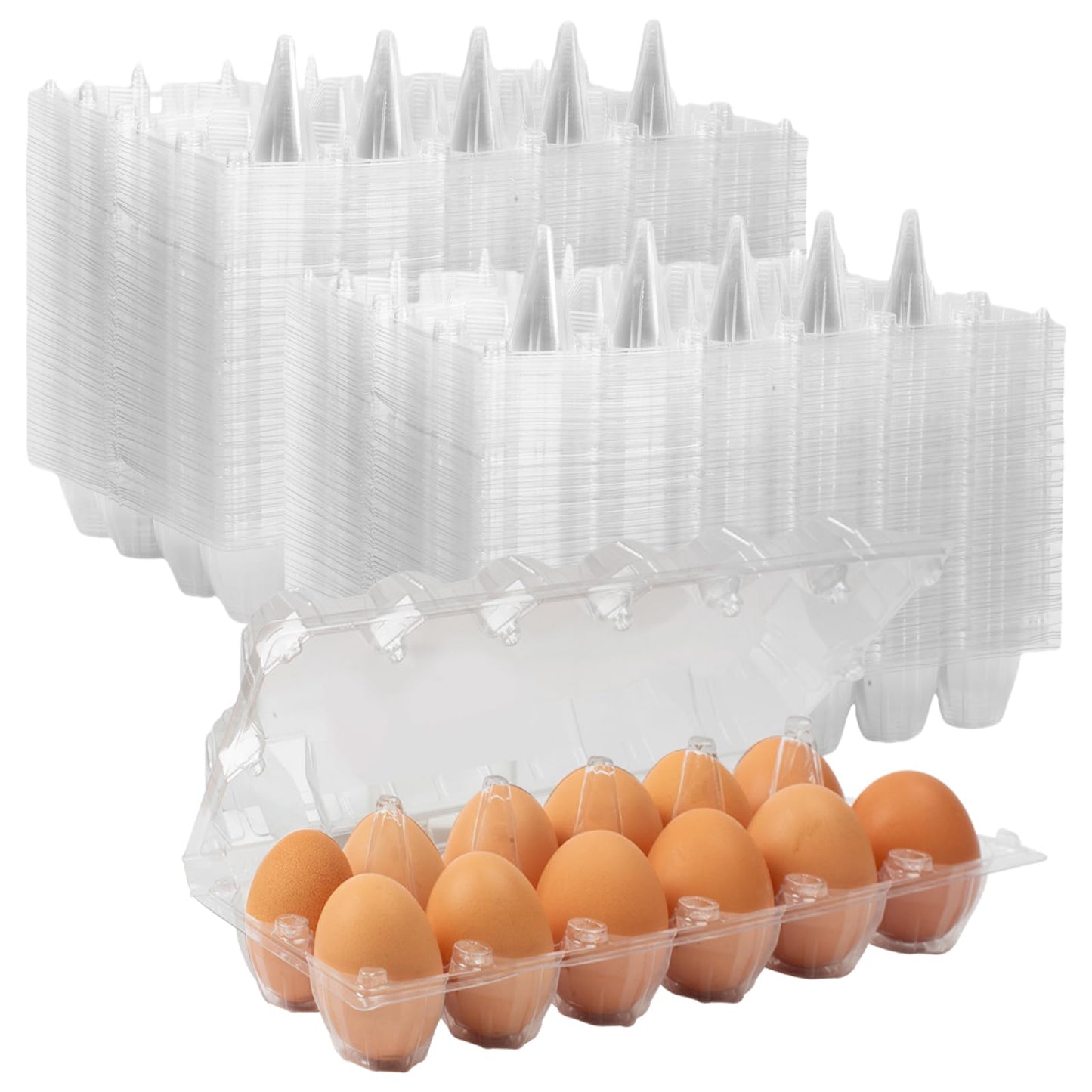 GRRONZEE 120 Pack Egg Cartons Cheap Bulk 12 Count Egg Containers for Chicken Eggs, One Dozen Empty Egg Cartons for Home Ranch Chicken Farm, Commercial Business Market Display, 2x6 Grids