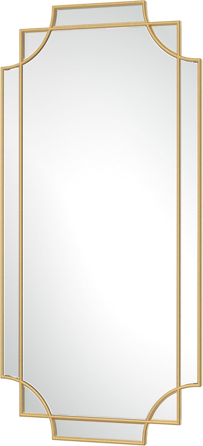 Bathroom Mirror for Wall Gold Farmhouse Wall Vanity Mirror for Over Sink Wood Framed Beveled Mirrors Deco(24 * 48IN/Gold)