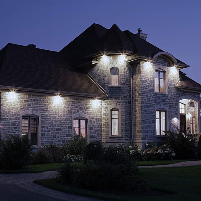 CINOTON 50W LED Flood Light Outdoor, 7000LM IP65 Waterproof Security Wall Pack Light Fixture with 180°Knuckle for Patio Porch Garage Garden Lanscape 5000K Daylight 100-277V 2 Pack