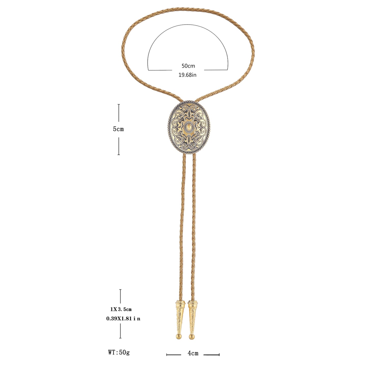 GelConnie Bolo Tie for Women Gold Leather Cord Handmade Floral Bolo Tie For Men Cowboy Necklace Gold Jewelry for Men Western Ties