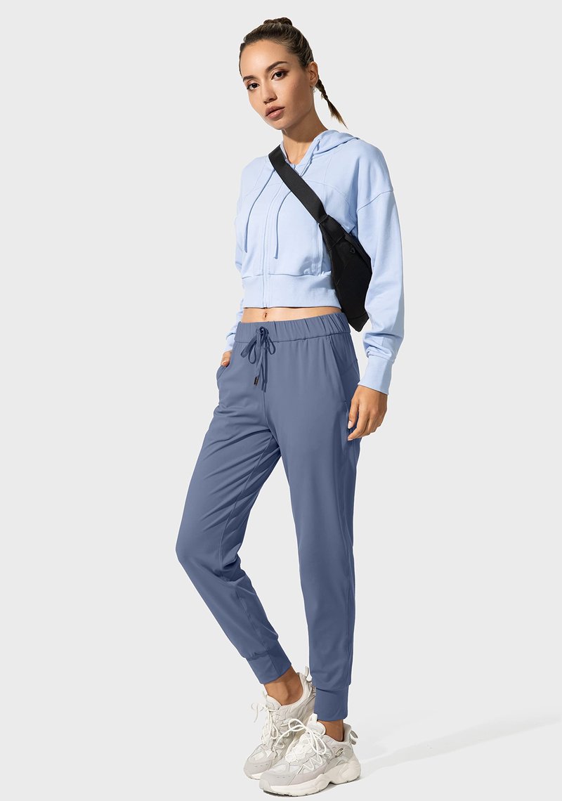 SANTINY Women's Joggers Pants Pockets Drawstring Running Sweatpants for Women Lounge Workout Jogging(Slate Blue_XXL)
