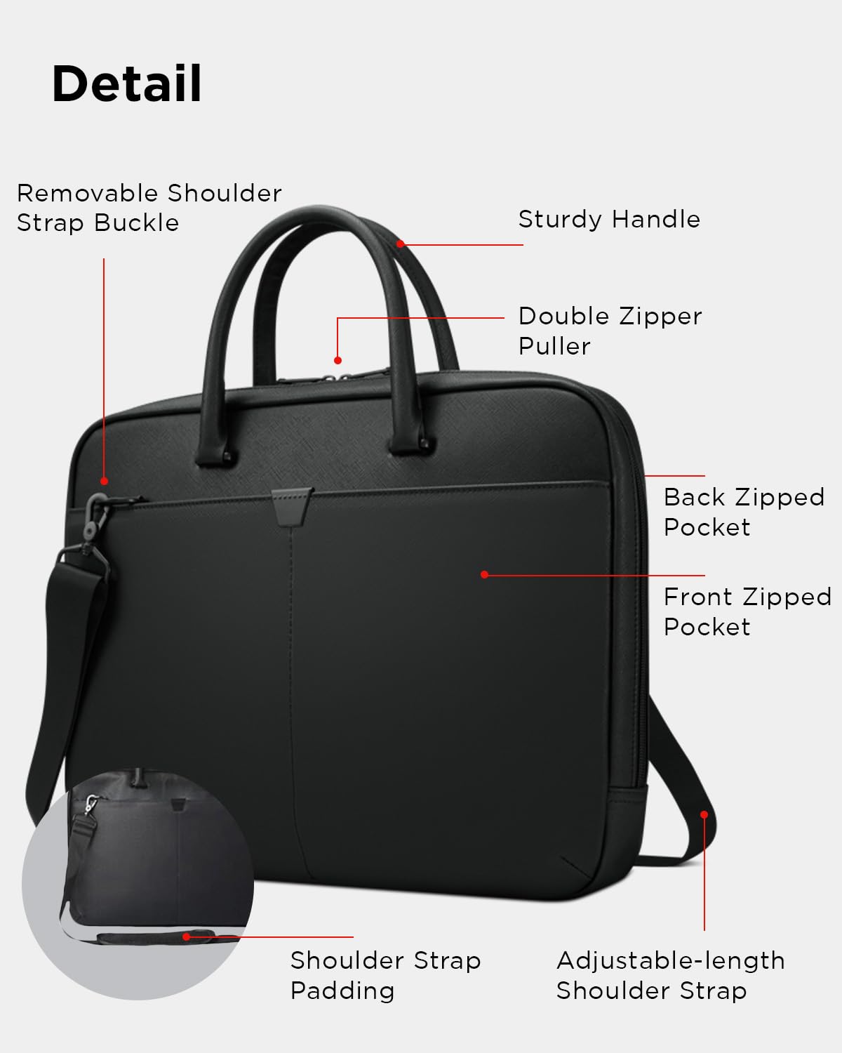 Lenovo 15.6-inch Laptop Bag (T200) - Water Resistant Leather Messenger Bag with Padded Device Compartment – Multi Compartment Professional Handbag with Shoulder Strap for Travel & Business