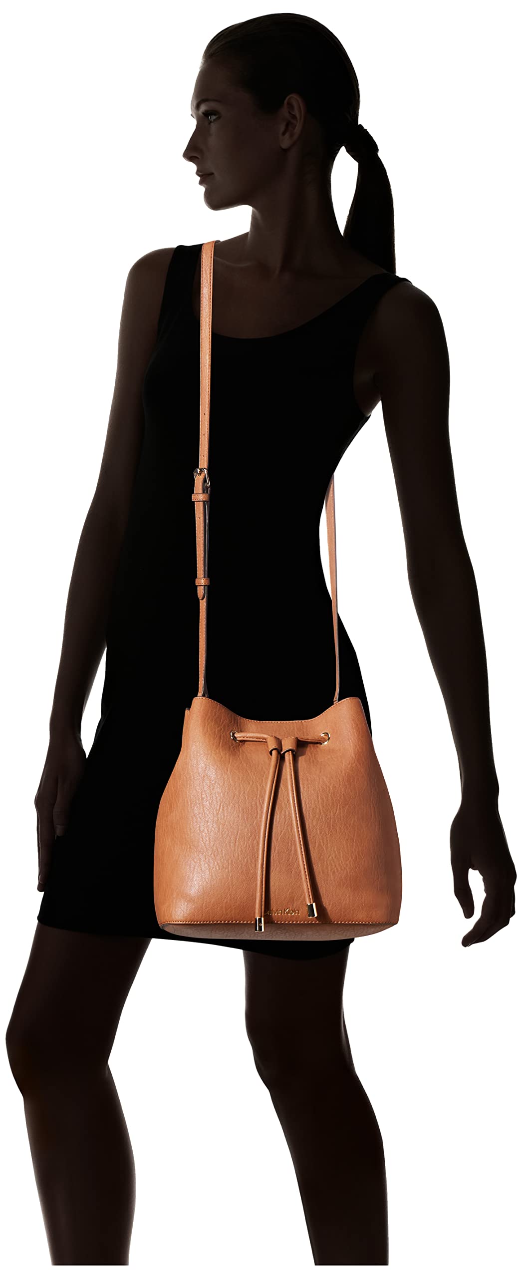 Calvin Klein Gabrianna Novelty Bucket Shoulder Bag, Caramel